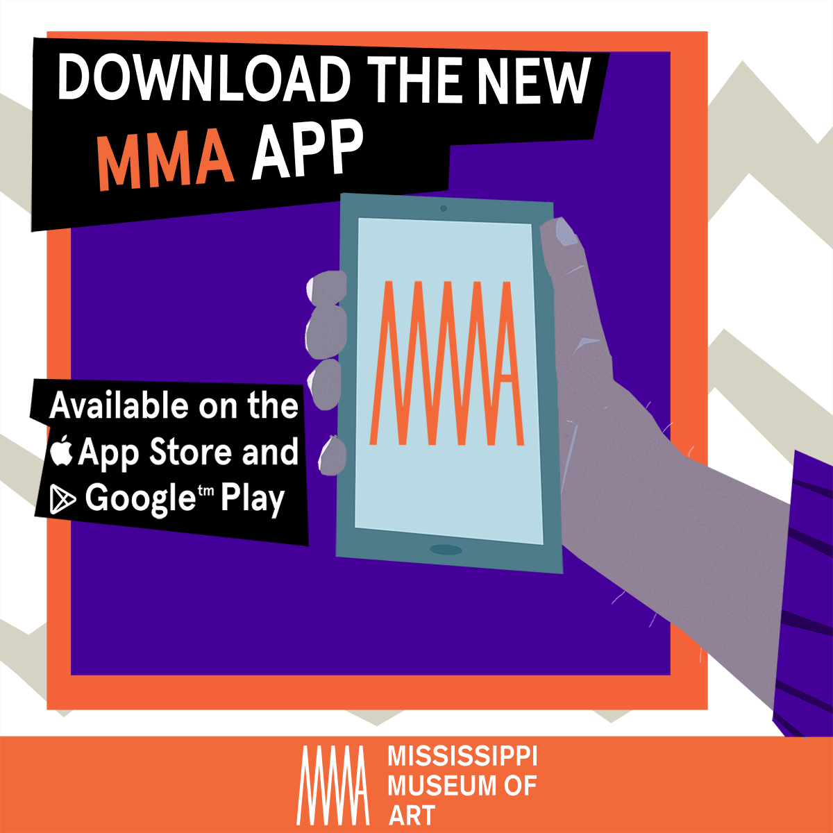 Graphic design work: Digital Advertisement promoting Mississippi Museum of Art mobile app